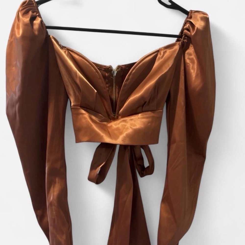 AKIRA Shimmering Copper Blouse